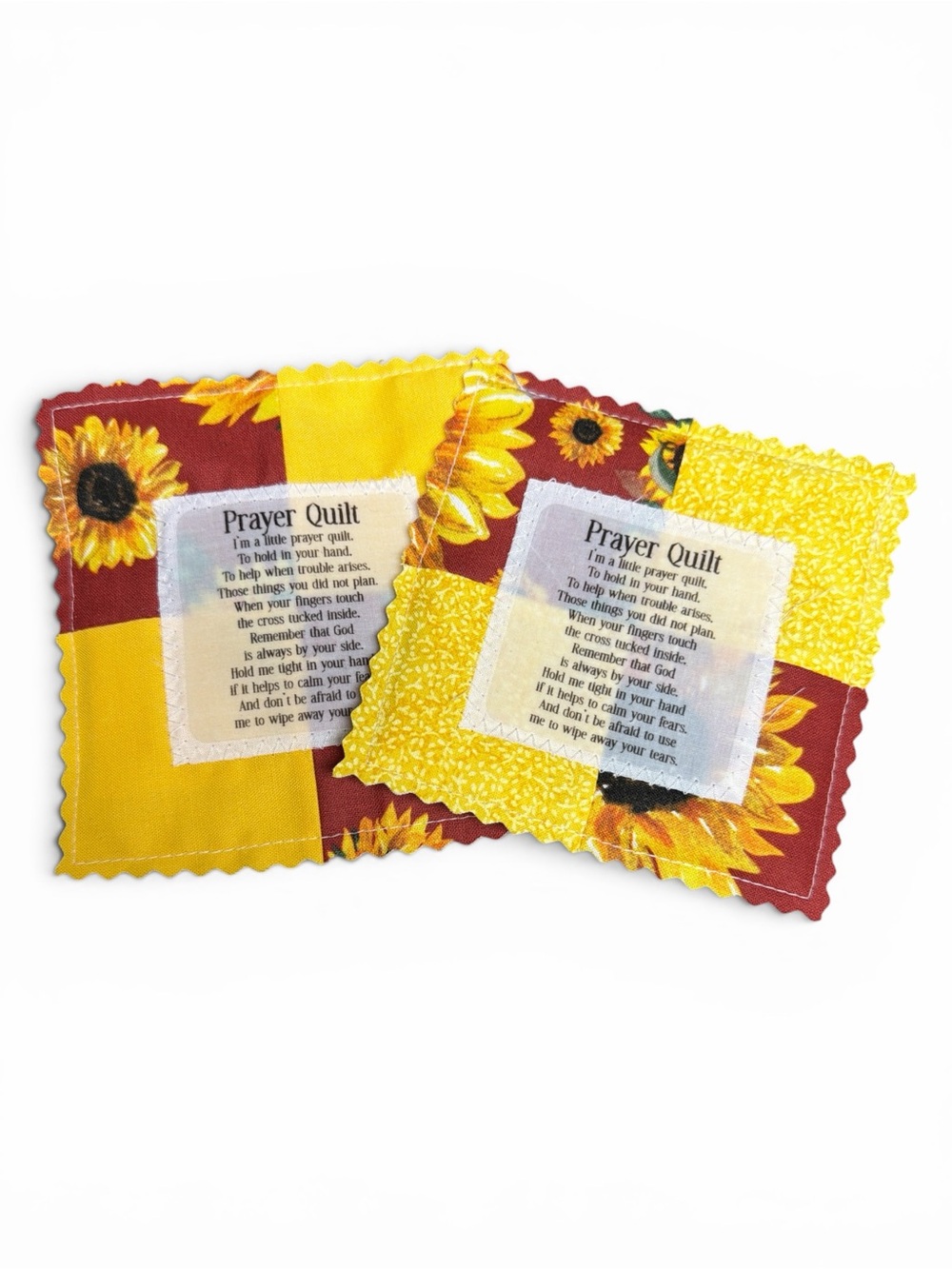 BUY NOW -Handcrafted Prayer Quilt with Uplifting Prayer and Wooden Cross Inside - Picture 9 of 9